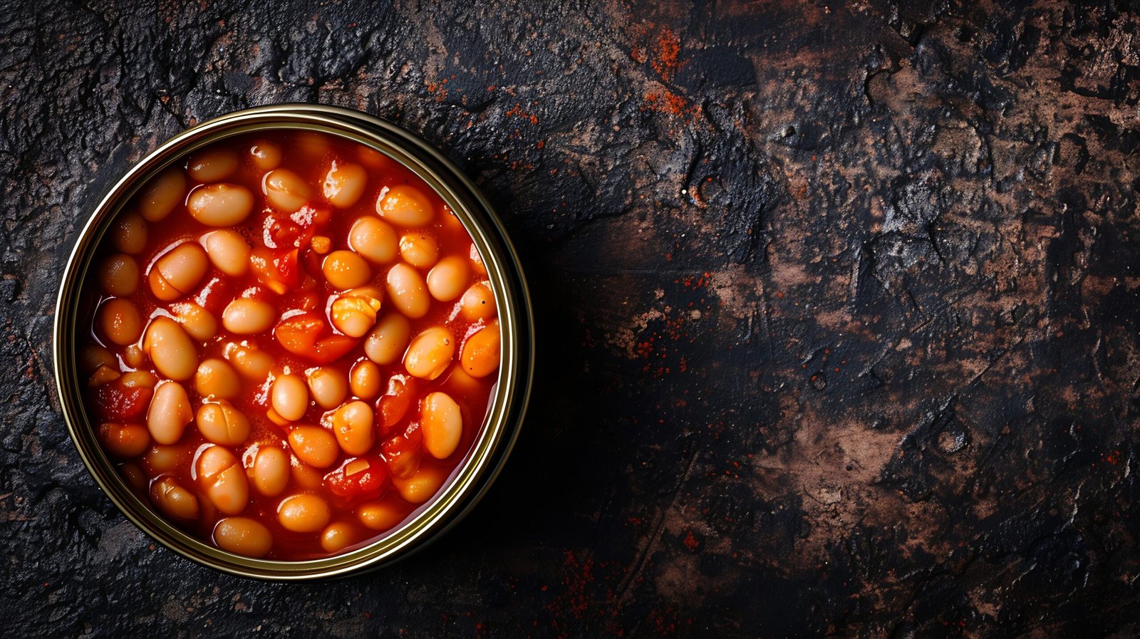 Canned baked beans ready to eat for meals and food service