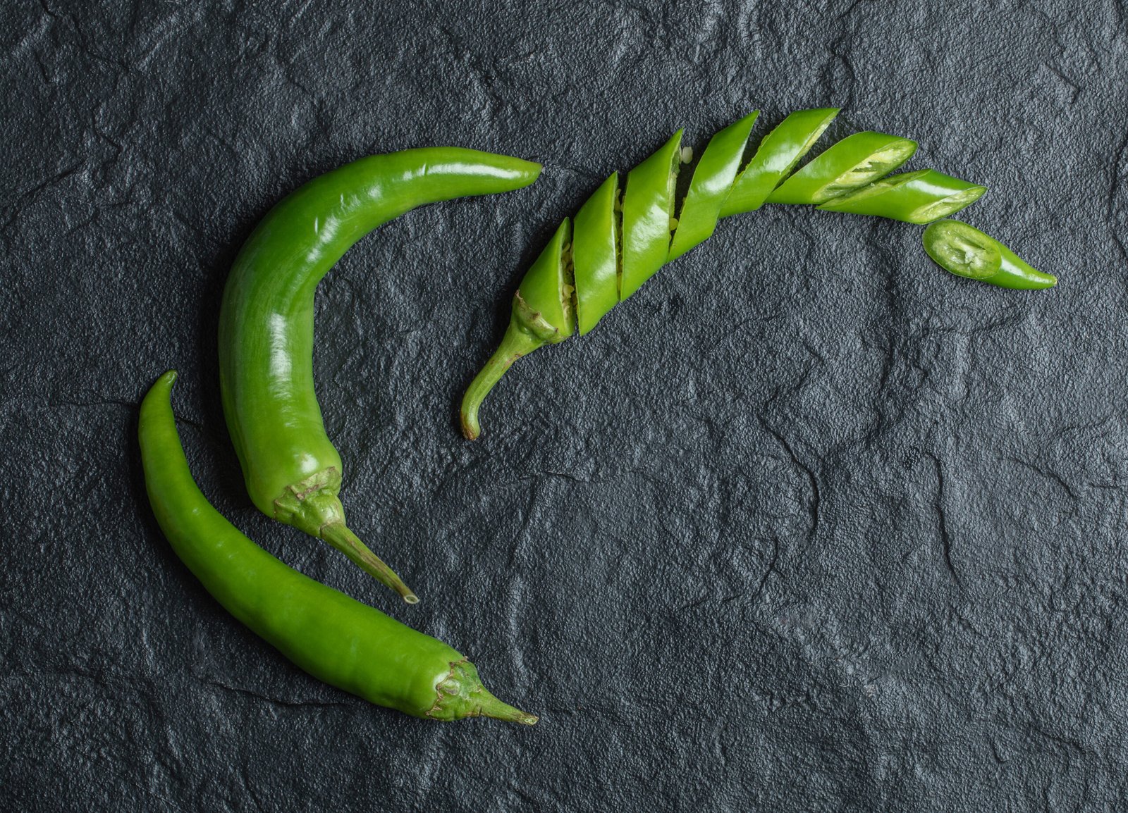Fresh green chillies for export with high quality